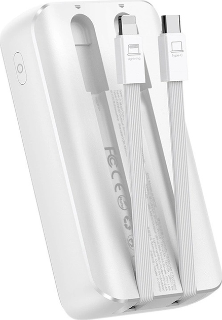 Powerbank JOYROOM JR-PBC06 10000 mAh USB-C/Lightning 30 W White (6956116776466) - obraz 3