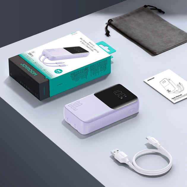 Powerbank JOYROOM JR-PBC06 10000 mAh USB-C/Lightning 30 W Purple (6956116776473) - obraz 9