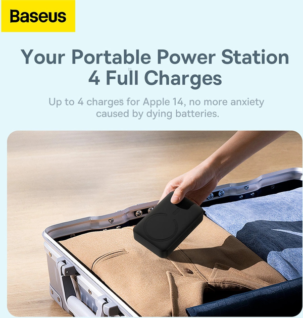 Powerbank Baseus Magnetic Mini MagSafe 20000 mAh 20 W Black (PPCX150001) - obraz 8