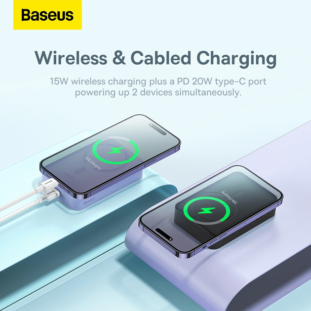Powerbank Baseus Magnetic Mini MagSafe 20000 mAh 20 W Black (PPCX150001) - obraz 9