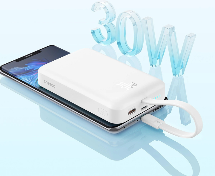 Powerbank Baseus Magnetic Mini MagSafe Lightning 10000 mAh 20 W White ( P1002210B223-00) - obraz 8