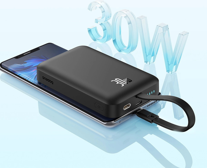 Powerbank Baseus Magnetic Mini MagSafe Lightning 10000 mAh 20 W Black ( P1002210B113-00) - obraz 8