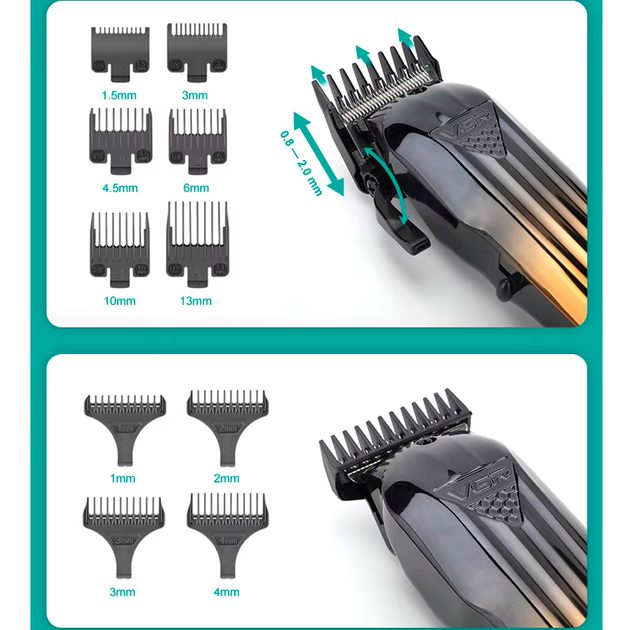 Набор VGR 3 в 1 V-644 аккумуляторная машинка для стрижки, триммер и электробритва - изображение 8