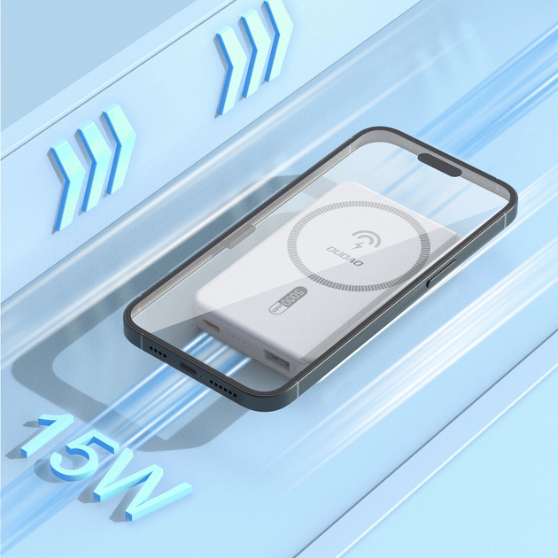 Powerbank Dudao K14S 20W USB-A / USB-C / MagSafe 5000 mAh White (6973687242985) - obraz 3