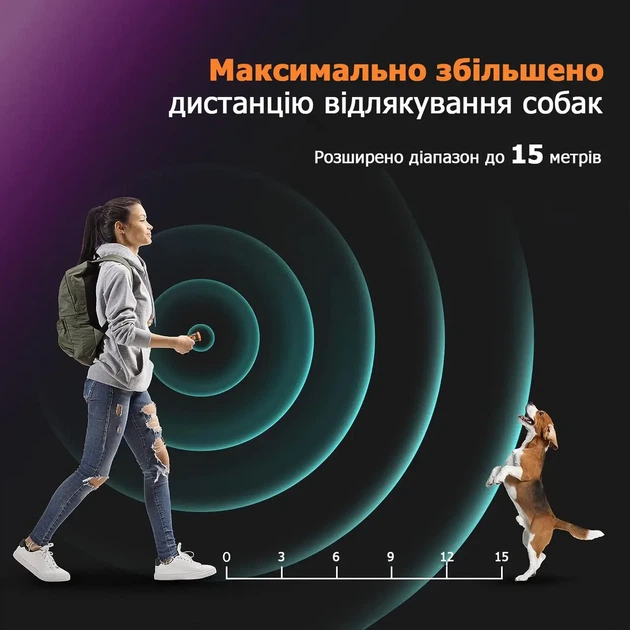 Ультразвуковой отпугиватель собак с аккумулятором B30 Black (17657) - изображение 6