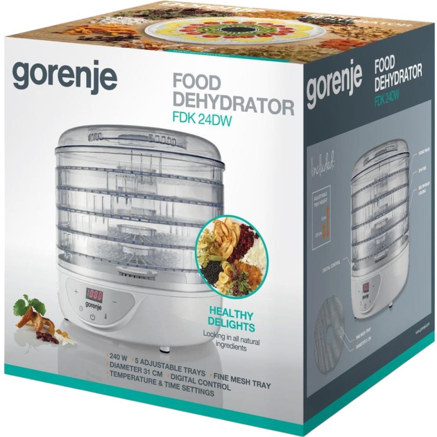 Suszarka do warzyw i owoców Gorenje FDK24DW (3838942927034) - obraz 4