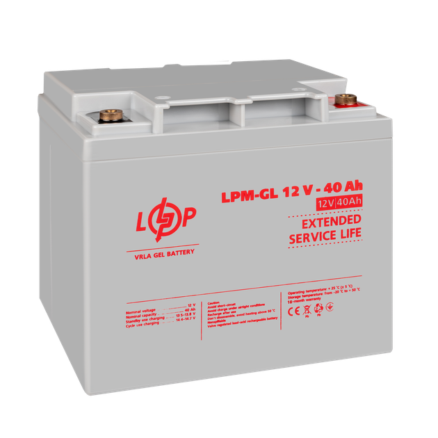 Акумулятор гелевий LogicPower LPM-GL 12V - 40 Ah - зображення 4