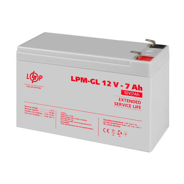 Акумулятор гелевий LogicPower LPM-GL 12V - 7 Ah - изображение 3