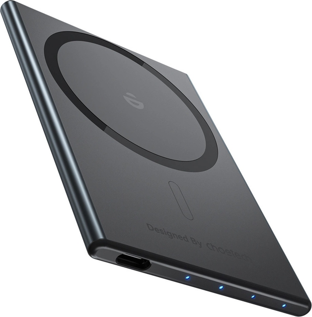 Powerbank Choetech SuperThin B708 MagSafe 2000 mAh Black (6932112106728) - obraz 3