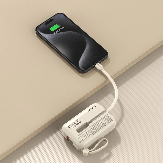 Powerbank Dudao K14 USB-C / Lightning 10000 mAh Beige (6976625331604) - obraz 3