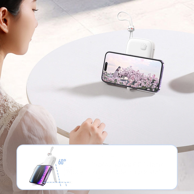 Powerbank JOYROOM JR-L008 Plus Cutie Series 20000 mAh USB-C/Lightning 22.5 W White (6956116757021) - obraz 5