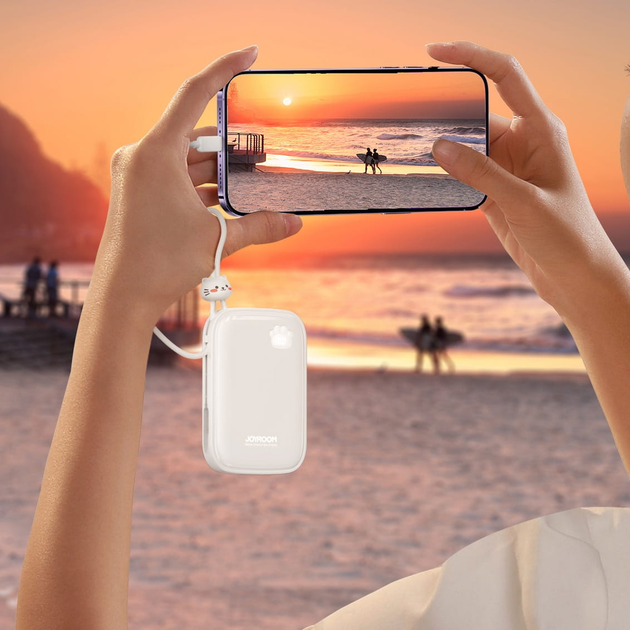 Powerbank JOYROOM JR-L008 Plus Cutie Series 20000 mAh USB-C/Lightning 22.5 W White (6956116757021) - obraz 6