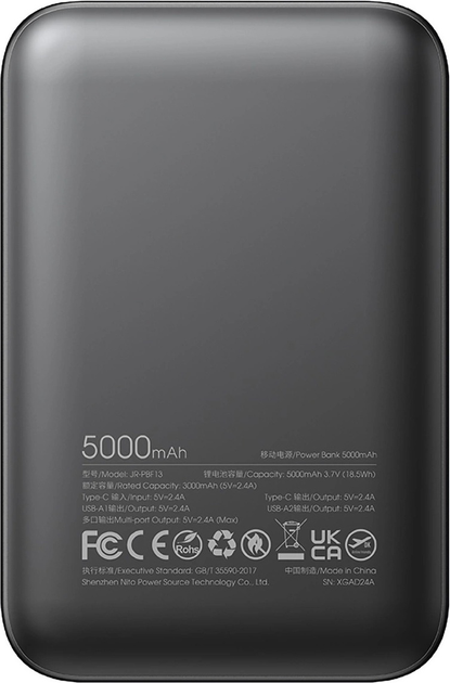 Powerbank JOYROOM JR-PBF13 5000 mAh Black (6956116713270) - obraz 3