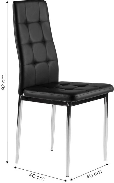 Zestaw krzeseł do kuchni i salonu ModernHome by Multistore pikowane 4 szt szare (5904224306649) - obraz 5