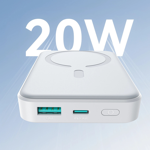 УМБ Joyroom JR-W020 MagSafe 20 W 10000 mAh White (6941237119698) - зображення 10