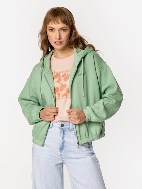 Толстовка на блискавці з капюшоном жіноча Lee Cooper Tanya-5606 XL Зелена (5905991732198) - зображення 5