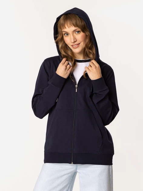Толстовка на блискавці з капюшоном жіноча Lee Cooper Tea-5602 L Темно-синя (5905991732051) - зображення 3