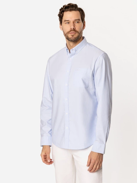 Koszula męska bawełniana eleganska Lee Cooper Lars Oxford L Błękitna (5905991735267) - obraz 3