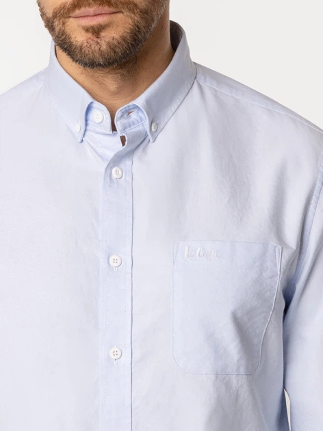 Сорочка бавовняна чоловіча Lee Cooper Lars Oxford M Блакитна (5905991735250) - зображення 4