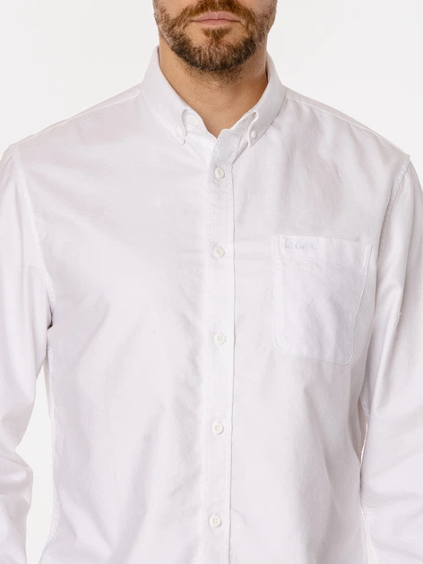 Сорочка бавовняна чоловіча Lee Cooper Lars Oxford M Біла (5905991735175/5905991709282) - зображення 4