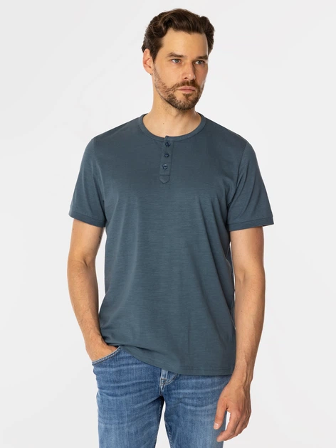 Футболка бавовняна довга чоловіча Lee Cooper Henley2-4587 M Синя (5905991712527) - зображення 3