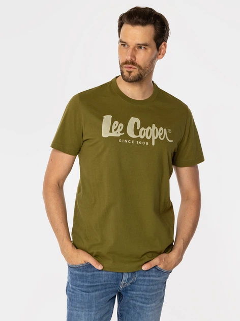 Футболка бавовняна довга чоловіча Lee Cooper Hero7 Fade-1010 XL Темно-зелена (5905991709930) - зображення 3