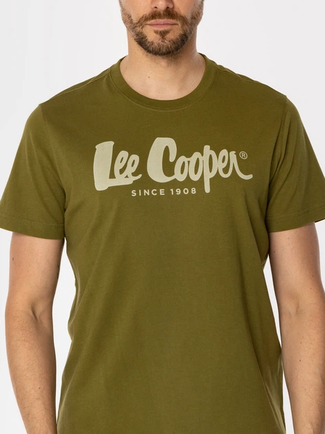 Футболка бавовняна довга чоловіча Lee Cooper Hero7 Fade-1010 2XL Темно-зелена (5905991709947) - зображення 4