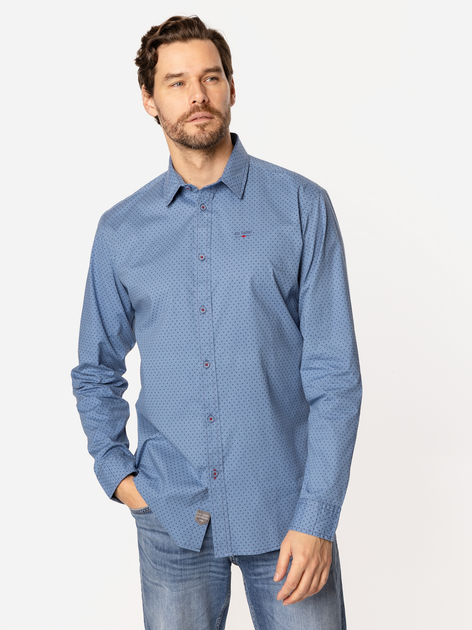 Сорочка бавовняна чоловіча Lee Cooper Rey-Ml48 M Блакитна (5905991733690) - зображення 3