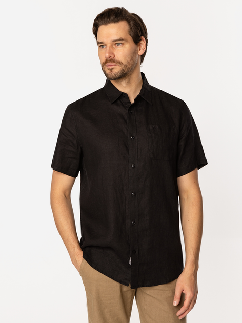 Koszula męska lniana z krótkim rękawem Lee Cooper Roger2-2020 3XL Czarna (5905991734833) - obraz 3