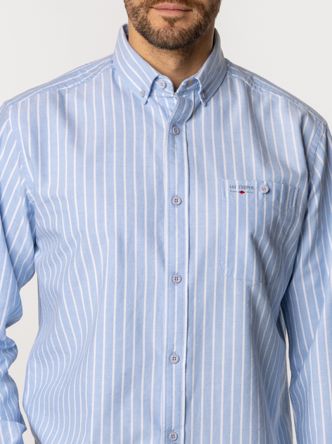 Сорочка бавовняна чоловіча Lee Cooper New Tenby-KL39 2XL Блакитна (5905991733249) - зображення 4
