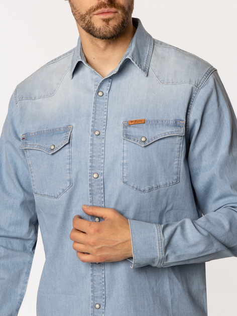 Koszula męska jeansowa Lee Cooper Torres-3161 XL Błękitna (5905991738916) - obraz 4