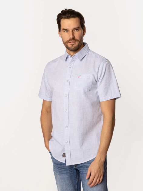Сорочка бавовняна літня чоловіча Lee Cooper Walter2-1106 2XL Блакитна (5905991734147) - зображення 3