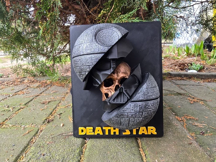 Арт-панно "Death Star" — настінна інсталяція із зображенням розколотої Зірки Смерті та черепа Дарта Вейдера. Aivory - зображення 2
