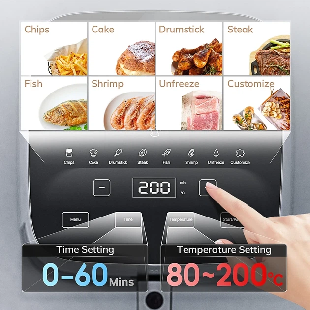 Аэрофритюрниця Аерогриль Мультипіч MIUI Air Fryer об'ємом 5л - зображення 7