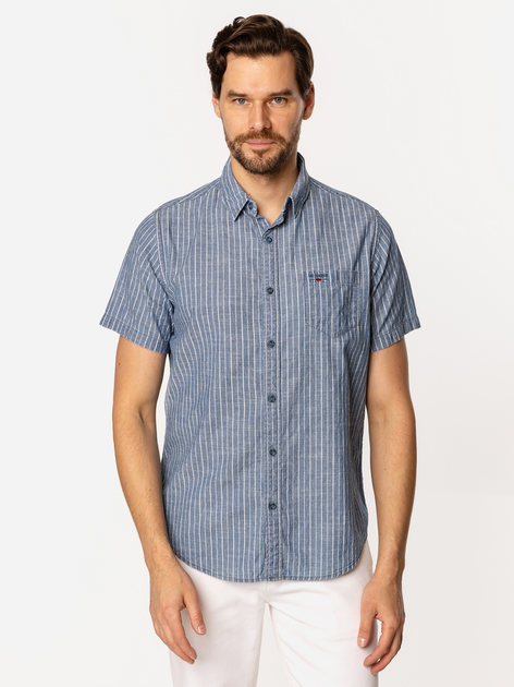 Сорочка бавовняна літня чоловіча Lee Cooper Will2-1120 3XL Синя (5905991734413) - зображення 3