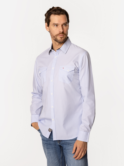 Koszula męska bawełniana eleganska Lee Cooper Malt-Kl21 M Błękitna (5905991733126) - obraz 3