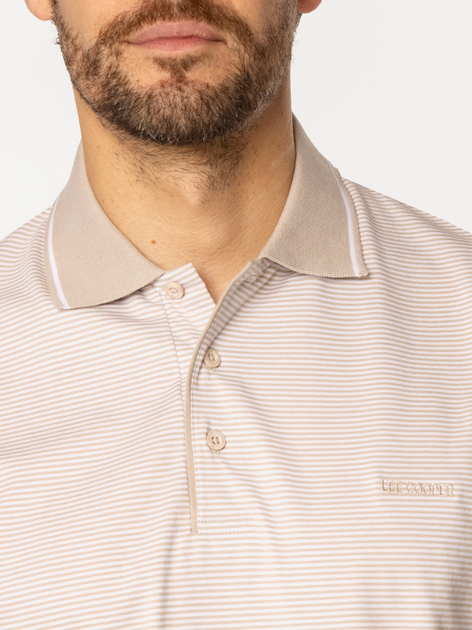 Koszulka polo męska Lee Cooper Axel-4142 2XL Beżowa (5905991729921) - obraz 4