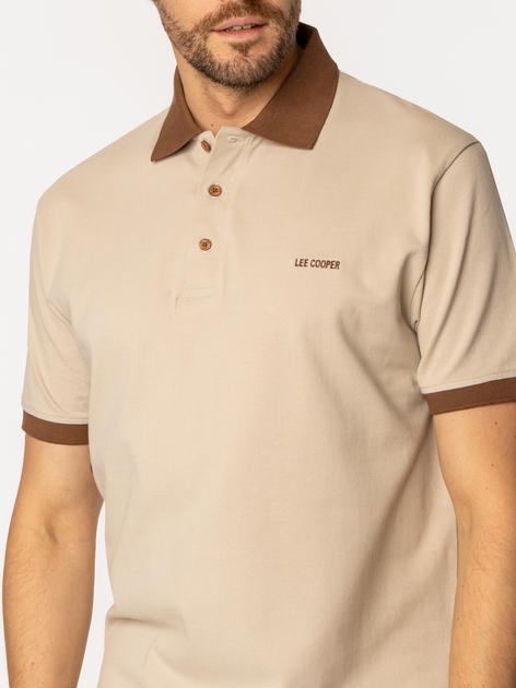 Koszulka polo męska Lee Cooper Tayler-5060 M Beżowa (5905991730736) - obraz 4
