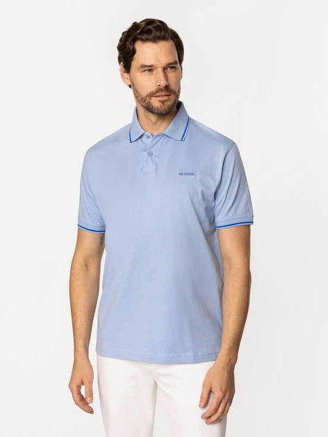 Поло довге чоловіче Lee Cooper Tobias-5003 M Блакитне (5905991730026) - зображення 3
