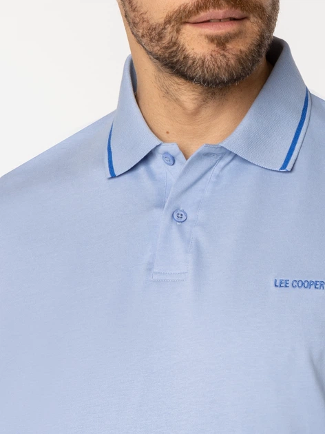 Поло довге чоловіче Lee Cooper Tobias-5003 M Блакитне (5905991730026) - зображення 4