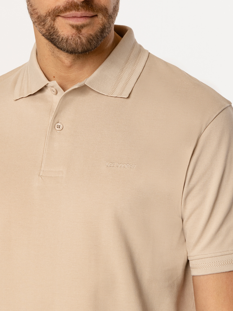 Поло довге чоловіче Lee Cooper Tyron-5020 M Бежеве (5905991730644) - зображення 3