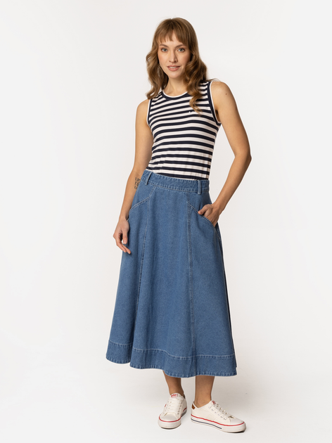 Spódnica damska midi jeansowa Lee Cooper Nema-3084 S Niebieska (5905991737605) - obraz 3