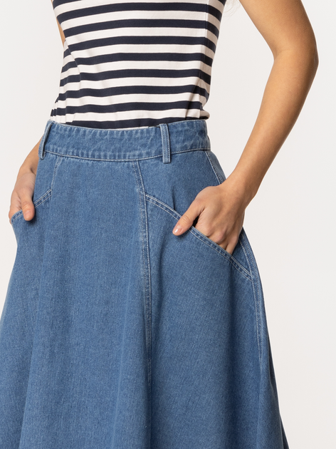 Spódnica damska midi jeansowa Lee Cooper Nema-3084 M Niebieska (5905991737629) - obraz 5