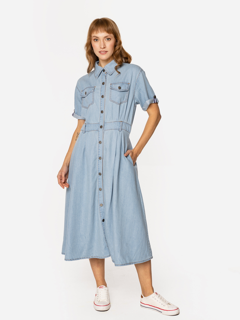 Плаття-сорочка міді літнє жіноче Lee Cooper Vitoria-1027 S Блакитне (5905991737100) - зображення 3