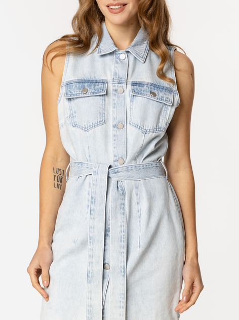 Плаття-сорочка коротке літнє жіноче Lee Cooper Sintra-3178 L Блакитне (5905991738879) - зображення 5