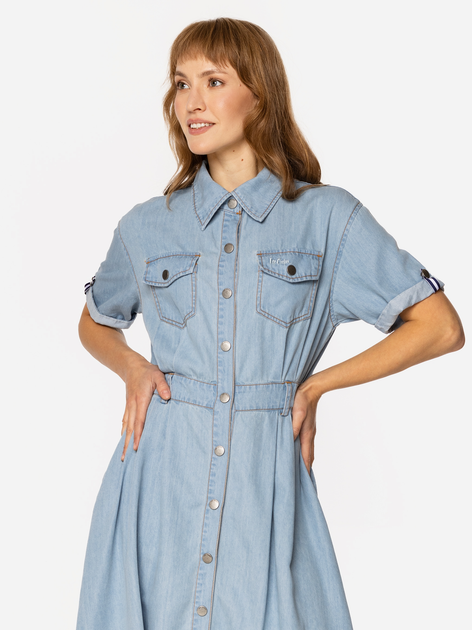 Плаття-сорочка міді літнє жіноче Lee Cooper Vitoria-1027 M Блакитне (5905991737124) - зображення 4