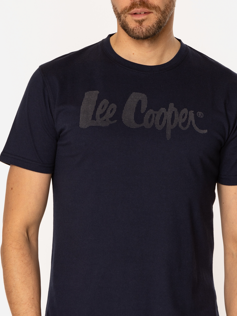 Футболка бавовняна довга чоловіча Lee Cooper Hit3-1160 XL Темно-синя (5905991727415) - зображення 4