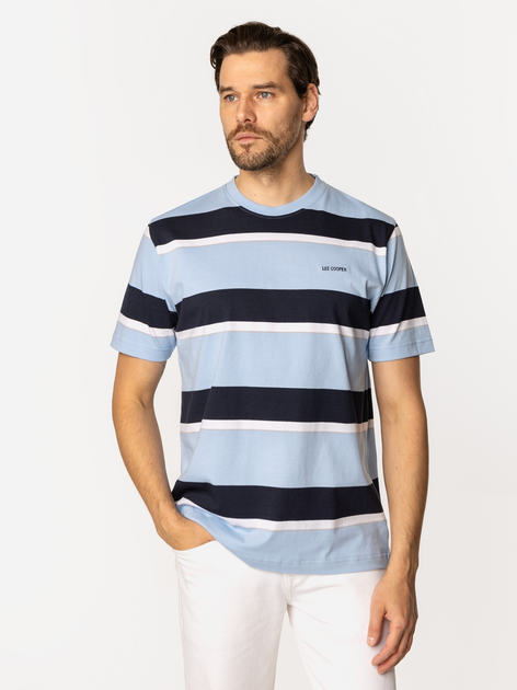 Koszulka męska bawełniana w paski Lee Cooper Nader-5066 L Błękitna (5905991731337) - obraz 3