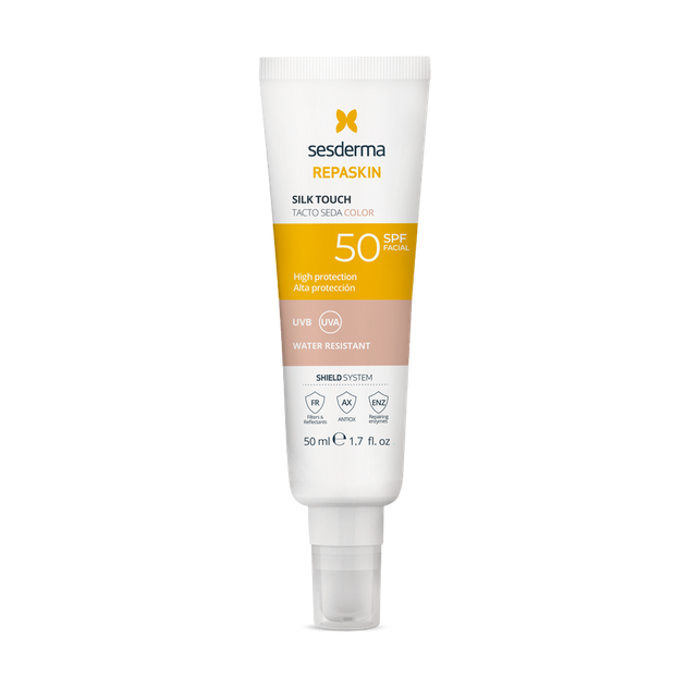 Сесдерма Сонцезахисний тональний крем для обличчя Sesderma Repaskin Silk Touch Color SPF 50 50 мл - Фото 1 Сесдерма Сонцезахисний тональний крем для обличчя Sesderma Repaskin Silk Touch Color SPF 50 50 мл - зображення 1