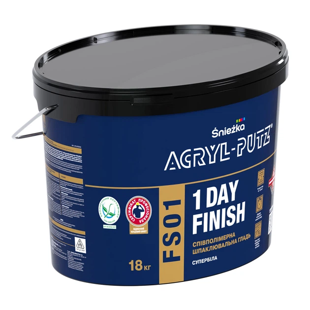 Шпатлевка Sniezka Acryl-Putz FSO1 1 DAY FINISH (готовая стена за 1 день) 18 кг - изображение 2